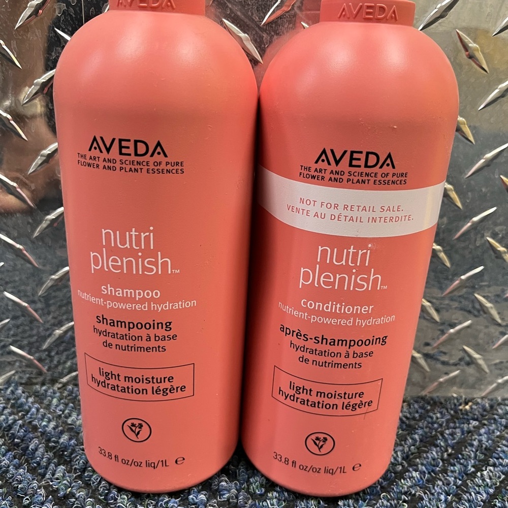 AVEDA NutriPlensih Light Moisture Shampoo Liter &  Conditioner Liter duo…